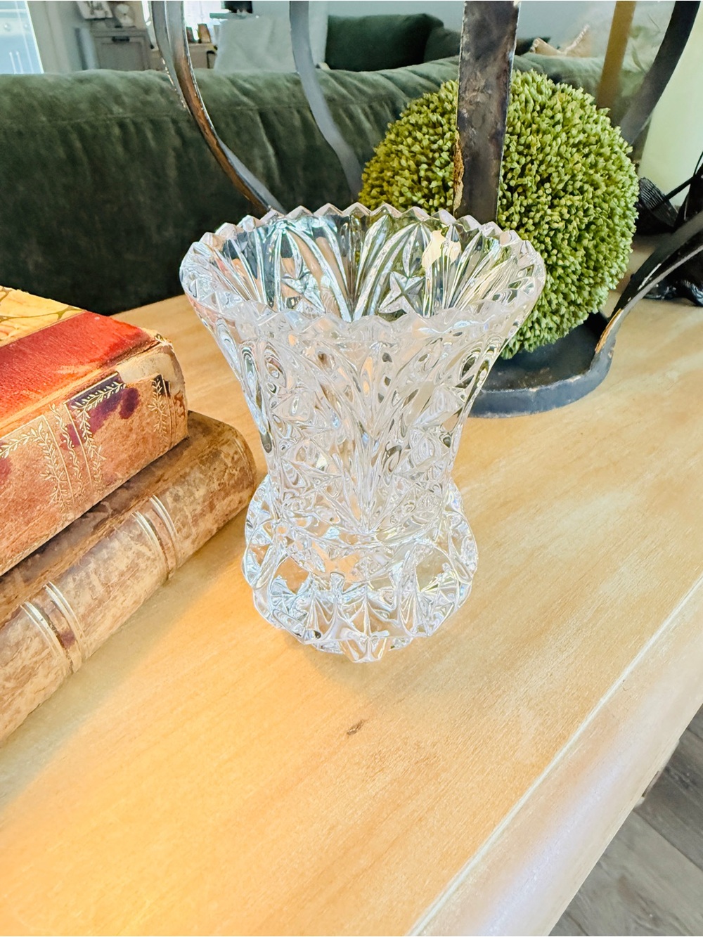 Vintage Lead Crystal Heavy Vase